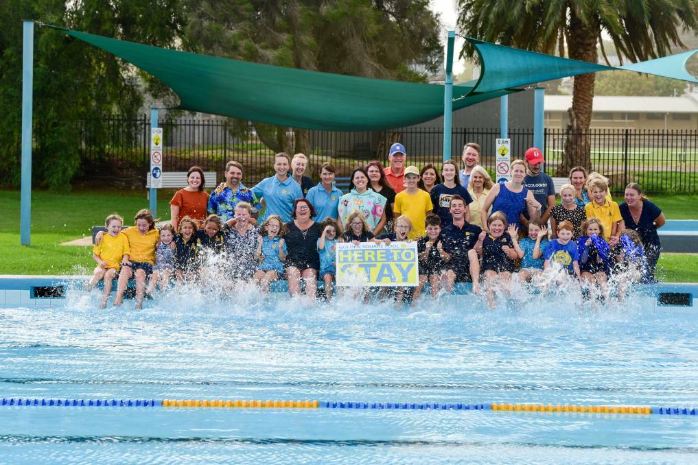 Golden Square Swimming Pool supporters in March, when a four-year reprieve was floated... and then postponed. Picture: BRENDAN McCARTHY
