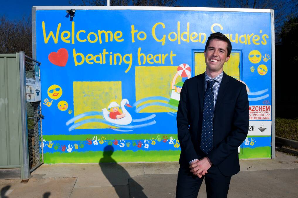 Golden Square Pool committee president Sam Kane at the pool, which received a lifeline on Wednesday. Picture: NONI HYETT