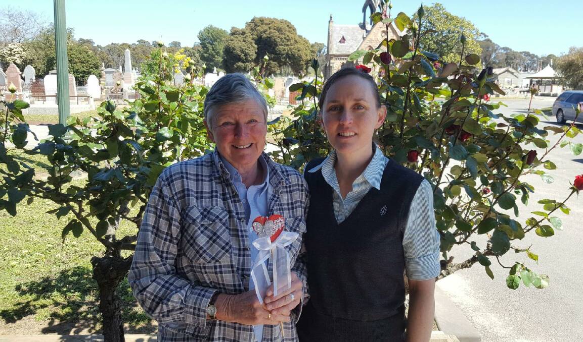 RESPECT: Marilyn Dyer, who was integral to the Garden of Angels, with Joanne Trickey of Remembrance Parks Central Victoria. Picture: JODI-ANNE FULLER