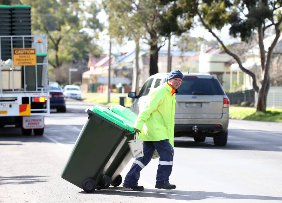 Green waste bins being delivered in the Bendigo suburb of Golden Square in 2016. Picture: GLENN DANIELS