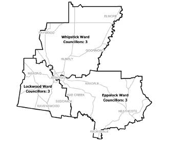 The Greater Bendigo local council map, as posted by the VEC.