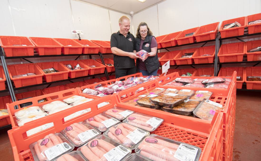 Mark Kemp and Tina Stubbs of Central Vic Meats. The company is among the suppliers for the inaugural Bendigo Food Truck Carnival. Picture: DARREN HOWE