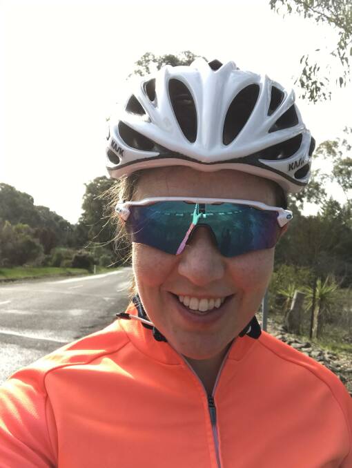 Megan's smile says it all on her first ride back.