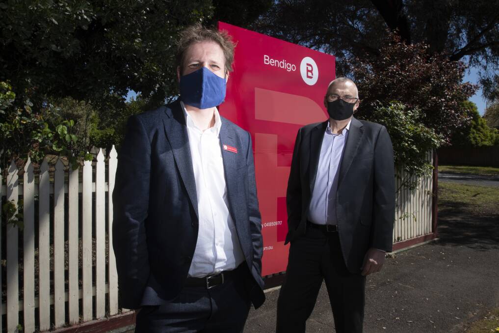 Allister Morrison and Darryn Mawby are excited about the creation of Bendigo Ballarat Real Estate. Picture: NONI HYETT