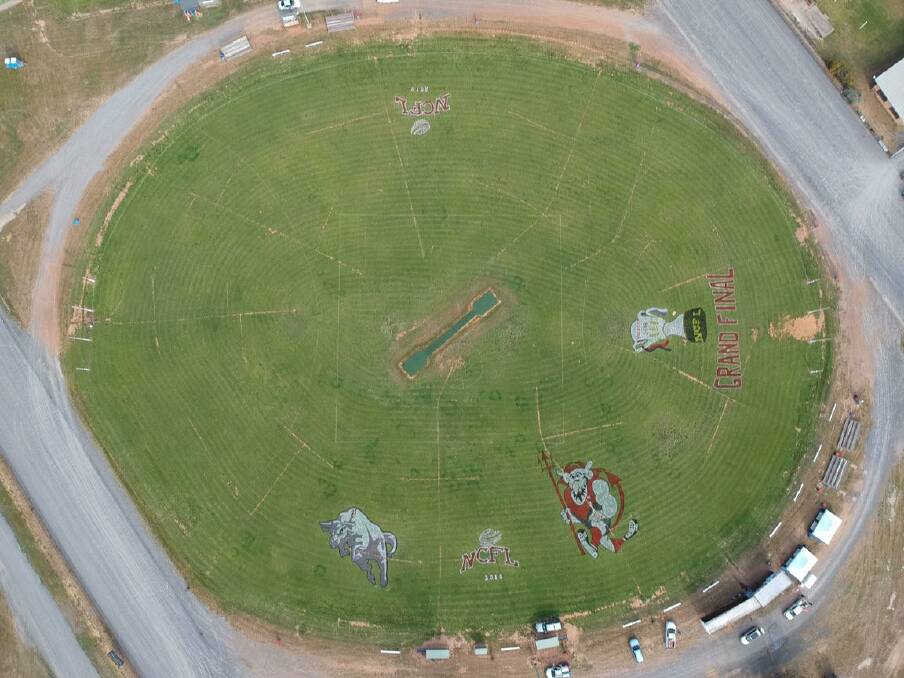 Wycheproof resident Ian Dixon provided the ground artwork for Saturday's grand final at Charlton.