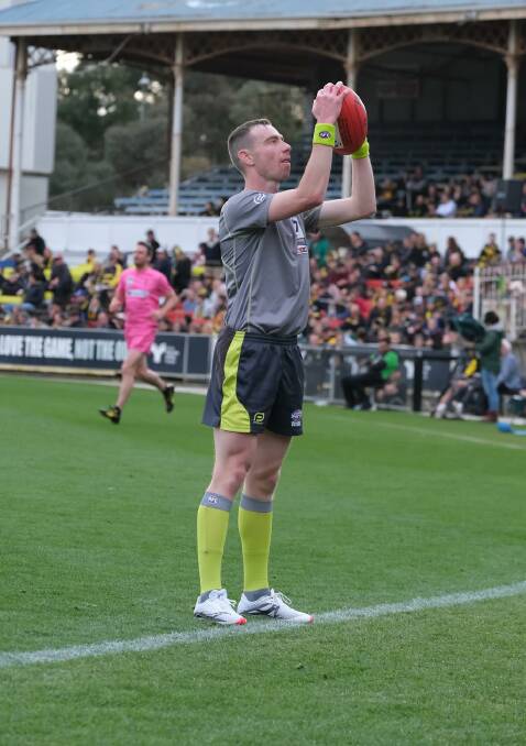 OPPORTUNITY: Having spent the past six seasons in the VFL, Bendigo boundary umpire Sam Stagg is joining the AFL umpires panel for season 2020.Stagg is pictured umpiring this year's VFL grand final. Picture: NICK WELLMAN