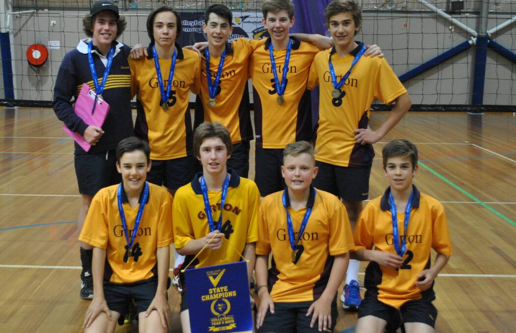 CHAMPIONS: The Girton Grammar Year 8 Boys volleyball team that won a School Sport Victoria state title this week. Picture: CONTRIBUTED