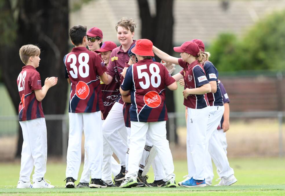 UP AND ABOUT: Sandhurst's Under-14B team was in good form against Eaglehawk in round five on Saturday morning. The Dragons won by 47 runs at California Gully after answering the Hawks' 7-85 with 4-132. Pictures: NONI HYETT