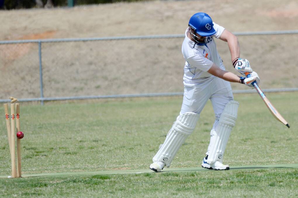 THROUGH THE GATE: California Gully's Aidan White is bowled by Maiden Gully's Brodie Pearce.