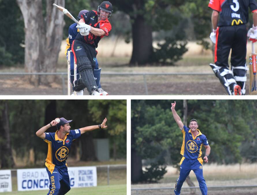 GOERS TRIUMPH: Action from Saturday's match between White Hills and Bendigo. The Goers won by four wickets. Pictures: NONI HYETT