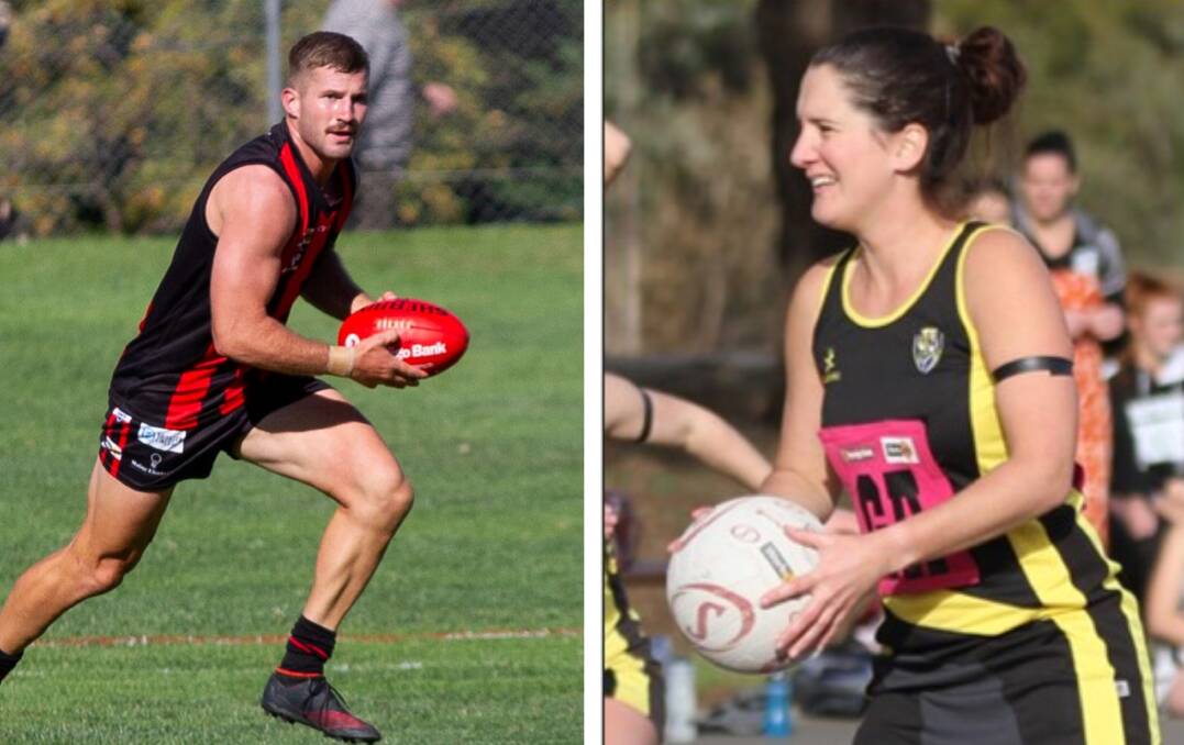DOMINANT SEASONS: Maldon's Tommy Horne and Lexton's Rachel Phelan won the Maryborough-Castlemaine District league senior football and A grade netball best and fairests on Wednesday night. Pictures: SUPPLIED BY MCDFNL