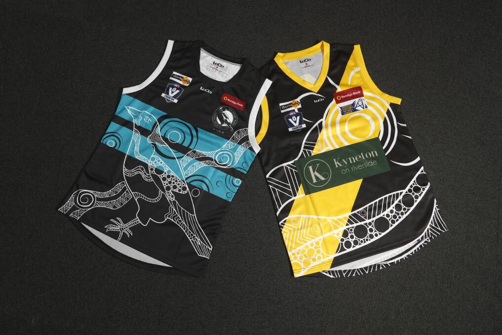 SHOWCASE: Maryborough and Kyneton's indigenous jumpers for Sunday's game at Princes Park.