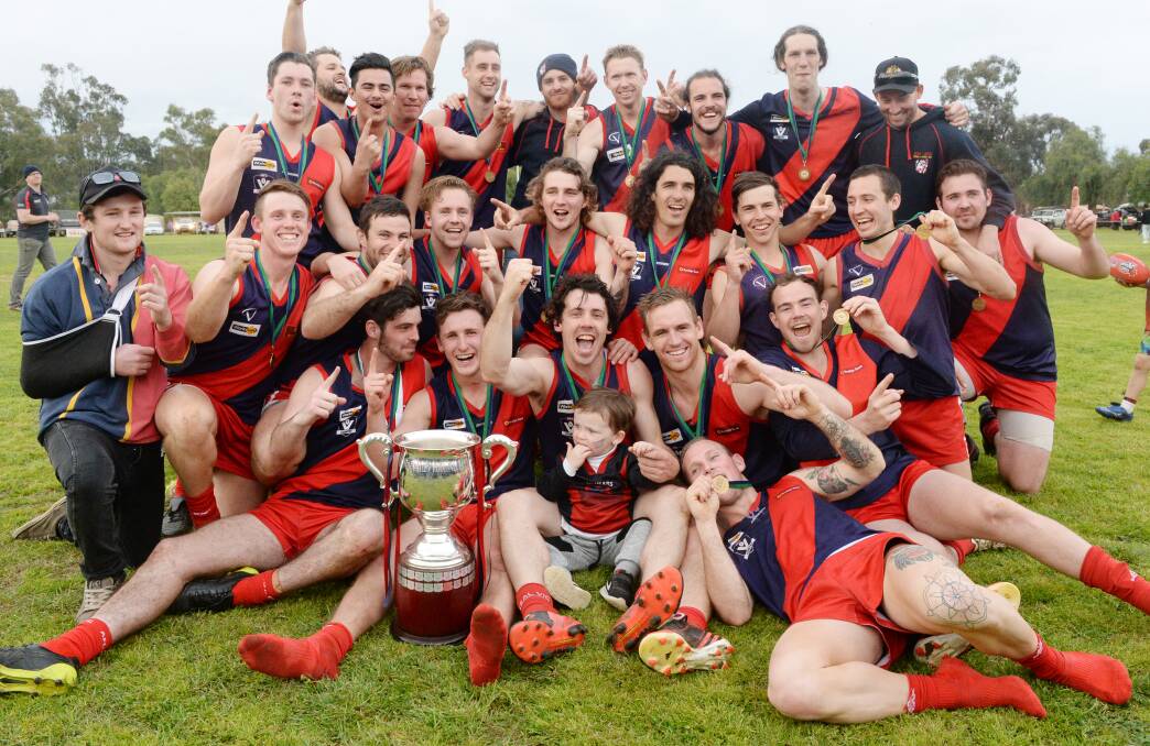 PREMIERS: The Calivil United team that defeated Bridgewater by 34 points in Saturday's Loddon Valley league grand final at Serpentine. Picture: DARREN HOWE