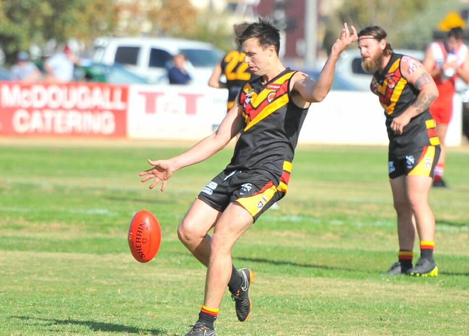 BACK TO THE PACK: Leitchville-Gunbower forward Daniel Coates is one of just eight players from last year's premiership team to have played for the Bombers in 2019.