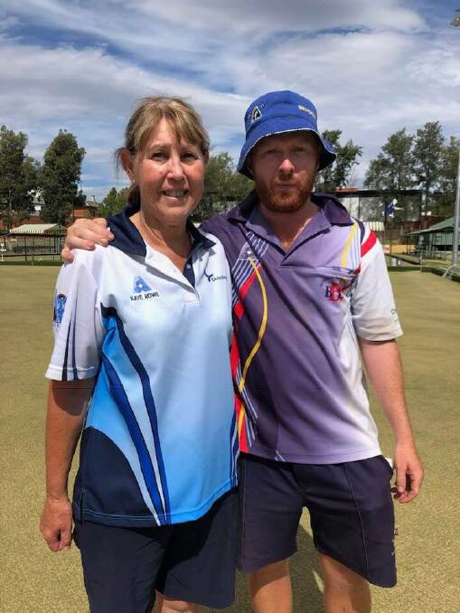 CHAMPIONS: Eaglehawk's Kaye Rowe and Bendigo's Andrew Brown after winning the BBD's Champion of Champions finals. Picture: BBD FACEBOOK