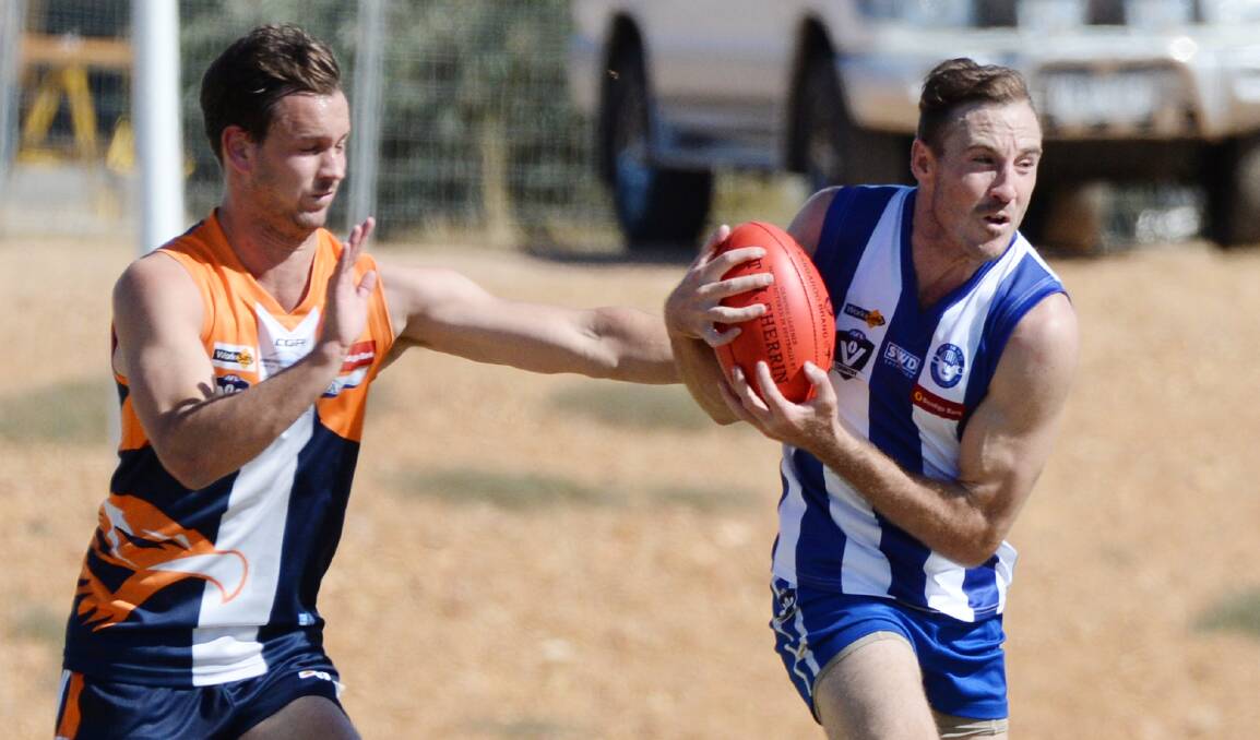 HIGH HOPES: Maiden Gully YCW's Alex Pearson and Mitiamo co-coach Tyrone Downie. Picture: DARREN HOWE