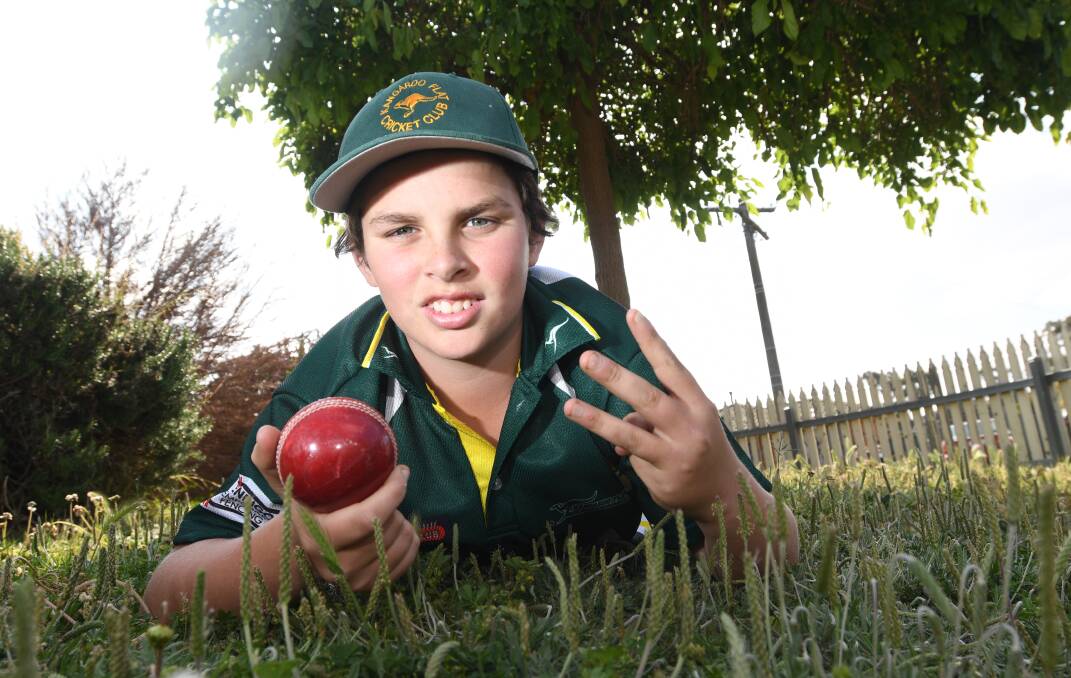 DAY TO REMEMBER: In his first game of cricket, Kangaroo Flat's Alex Cooper took a hat-trick last Saturday morning. Picture: NONI HYETT