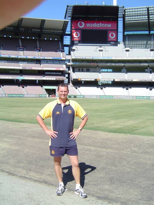 Mark Ryan at the MCG in 2005 before the Goers played the Melbourne. XXIX