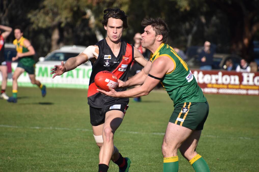 FINALS BEGIN: Leitchville-Gunbower and Colbinabbin clash in Saturday's Heathcote District league qualifying final at Huntly. Picture: SADIE VALE