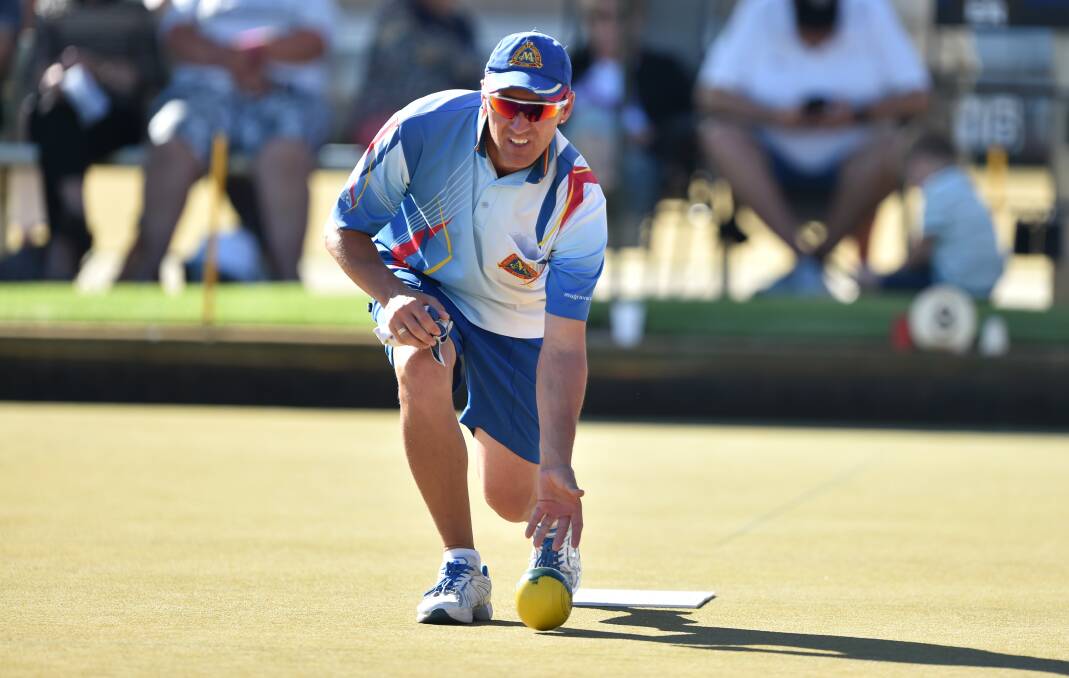 WELL PLAYED: Mulgrave's Barrie Lester bowls his way to the Victorian men's champion of champions title at Bendigo East on Friday. Picture: GLENN DANIELS