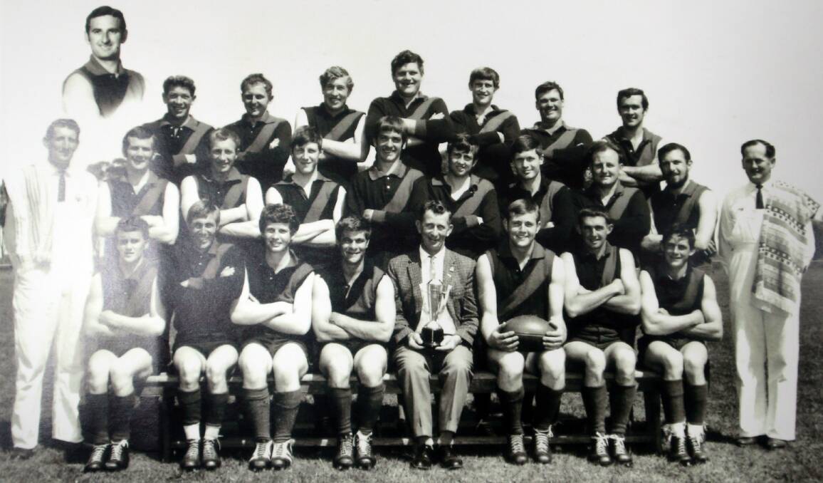 FLAG SUCCESS: The Calivil team that won the Loddon Valley premiership against Mitiamo in 1969.