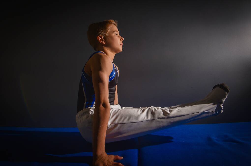Bendigo gymnast Mason Woelfle. Picture by Darren Howe