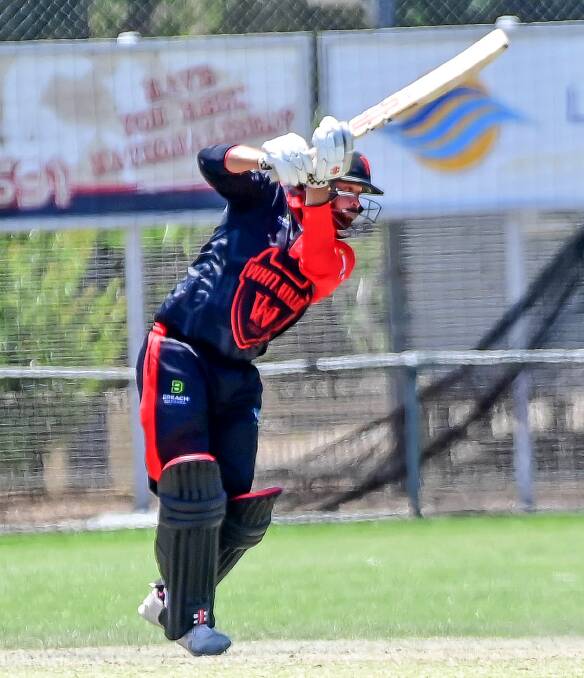 White Hills' opener Brayden Stepien during his brilliant knock of 144 of 121 balls against Golden Square at Wade Street on Saturday. Picture by Brendan McCarthy