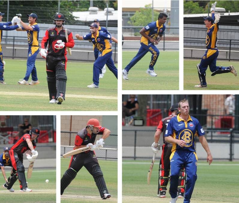 GOERS TOO GOOD: Action from Bendigo's three-wicket win over White Hills at the QEO on Saturday. Pictures: LUKE WEST