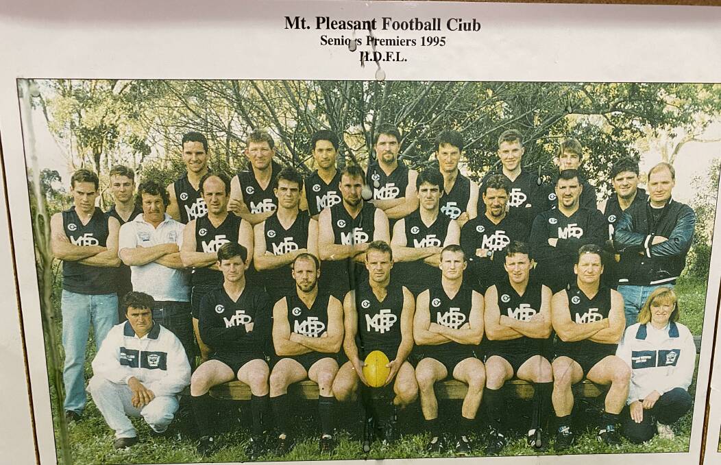 TRIPLE TREAT: The Mount Pleasant 1995 team that delivered the club its third-consecutive HDFL premiership by beating Heathcote in a grand final thriller.