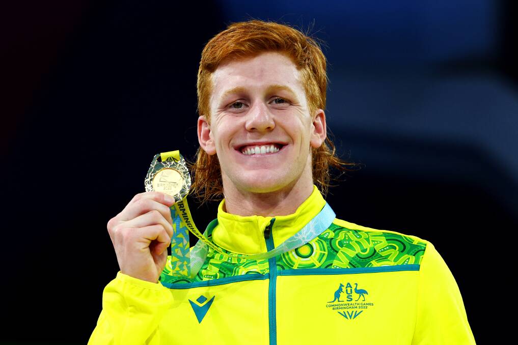 SPECIAL MOMENT: Col Pearse with his gold medal after winning the men's 100m butterfly S10 final on Wednesday morning. Picture: GETTY IMAGES 