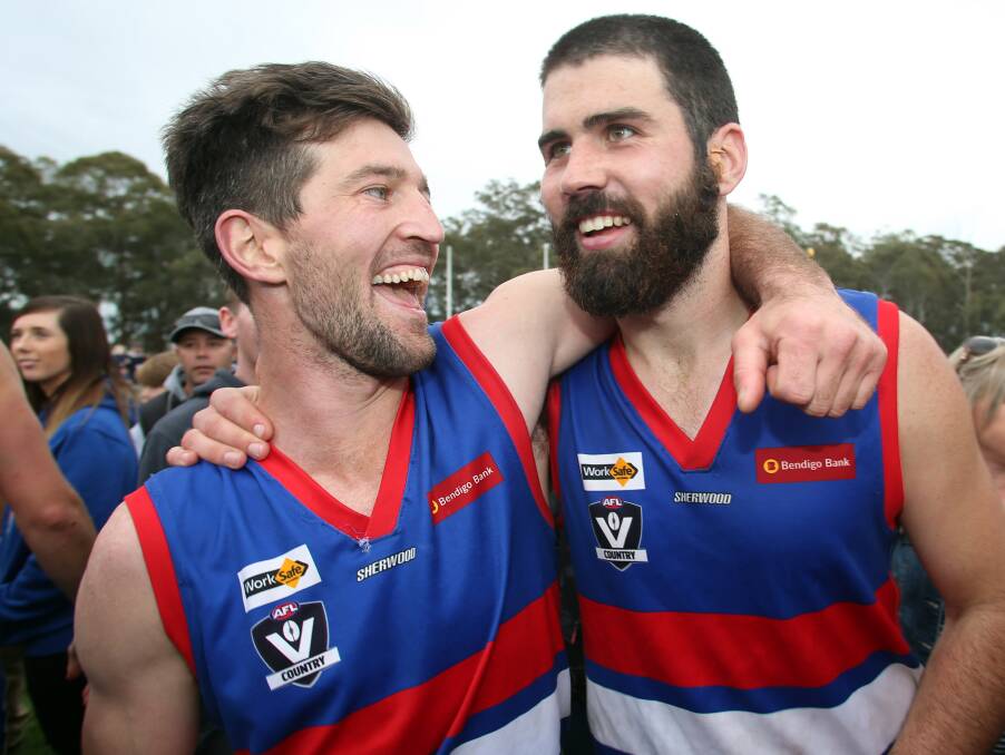 TWO-TIME: Aarryn Craig and Alex Shipard have been part of both North Bendigo's 2015 and 2016 premiership victories. Craig played his 150th game during the year.