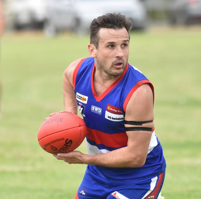 PRIME-MOVER: Pyramid Hill midfielder Billy Micevski kicked three goals and was one of the Bulldogs' best against Newbridge on Saturday.