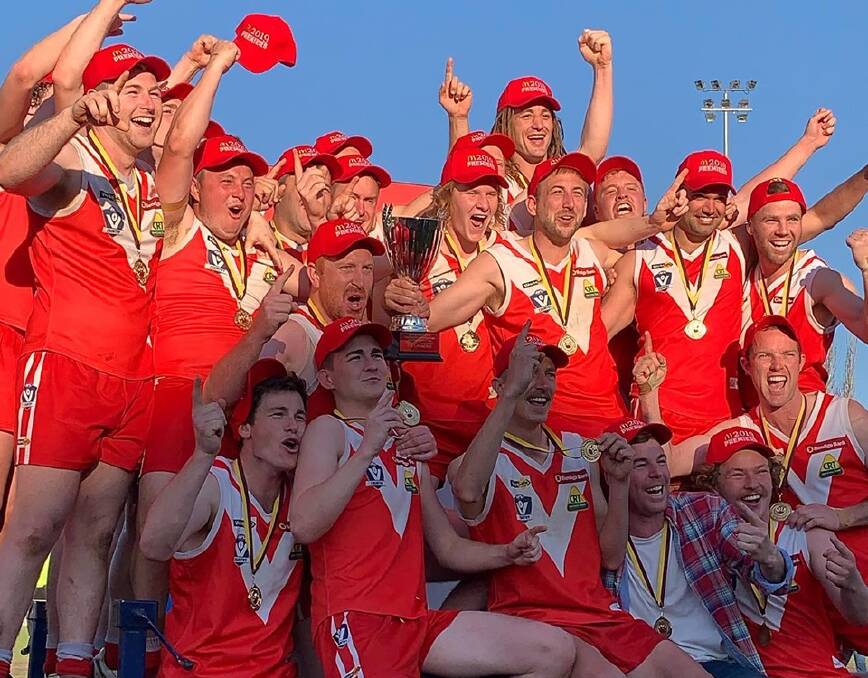REDEMPTION: A year after copping a grand final hiding off Carisbrook, Natte Bealiba got its revenge on the Redbacks, winning a thriller by four points at Maryborough's Princes Park on Saturday. It was the Swans' first premiership since their first season in the league in 2011 and denied the Redbacks a hat-trick of flags.