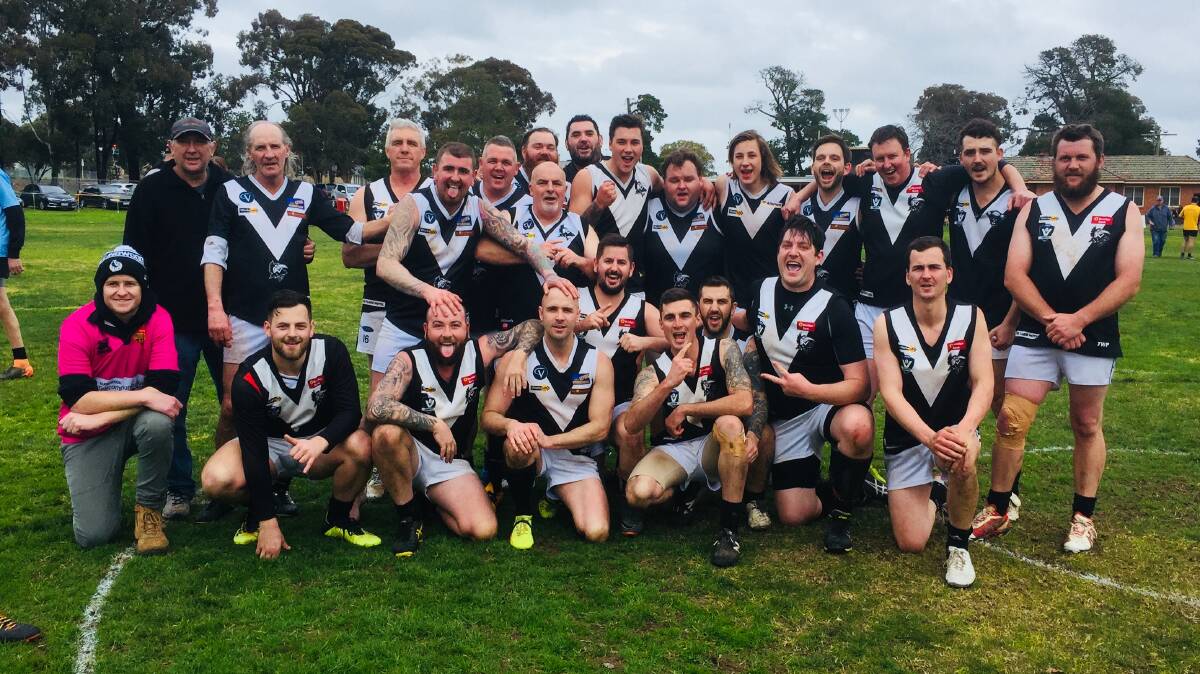 The Campbells Creek reserves team that won last Saturday, a week after forfeiting.