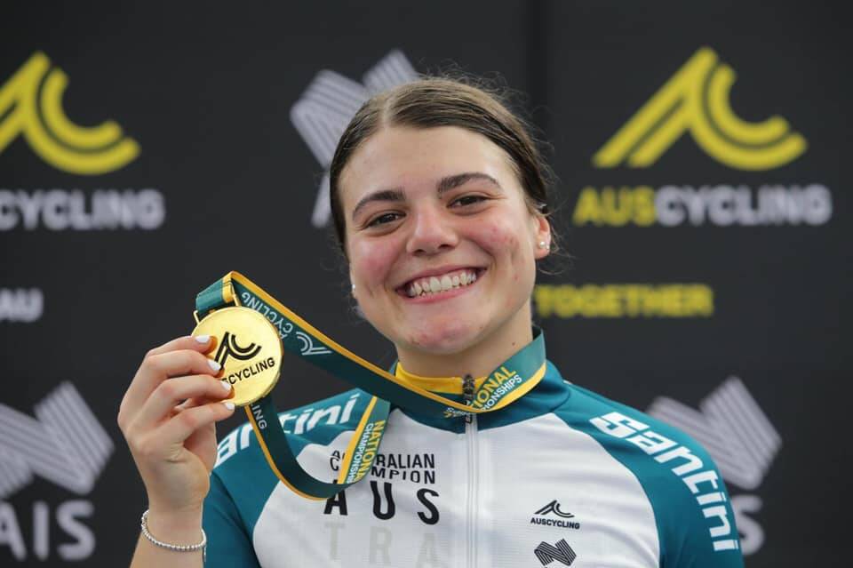 Alessia McCaig won four gold medals at the national titles in Brisbane. Picture: CYCLING AUSTRALIA