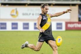 Cameron Illet, pictured playing for Nightcliff in the NTFL, is a big inclusion for Calivil United in this Saturday's LVFNL game against Inglewood.