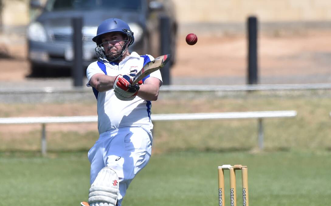CRACK: Marong's Adam Brown made 72 in the Panthers' first win of the EVCA season against California Gully on Saturday. Pictures: GLENN DANIELS