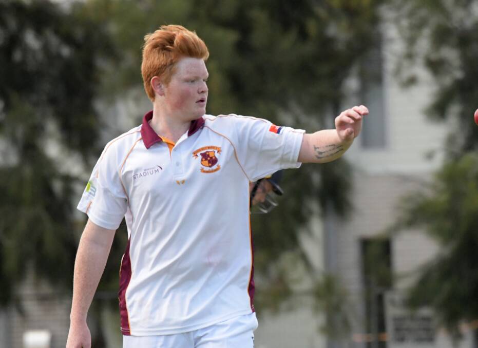 IN-FORM: Maiden Gully youngster Mitchell Van Poppel is coming off a five-wicket haul last round against United. The Lions are defending 201 against Sedgwick on Saturday in round for of Emu Valley cricket. Picture: NONI HYETT