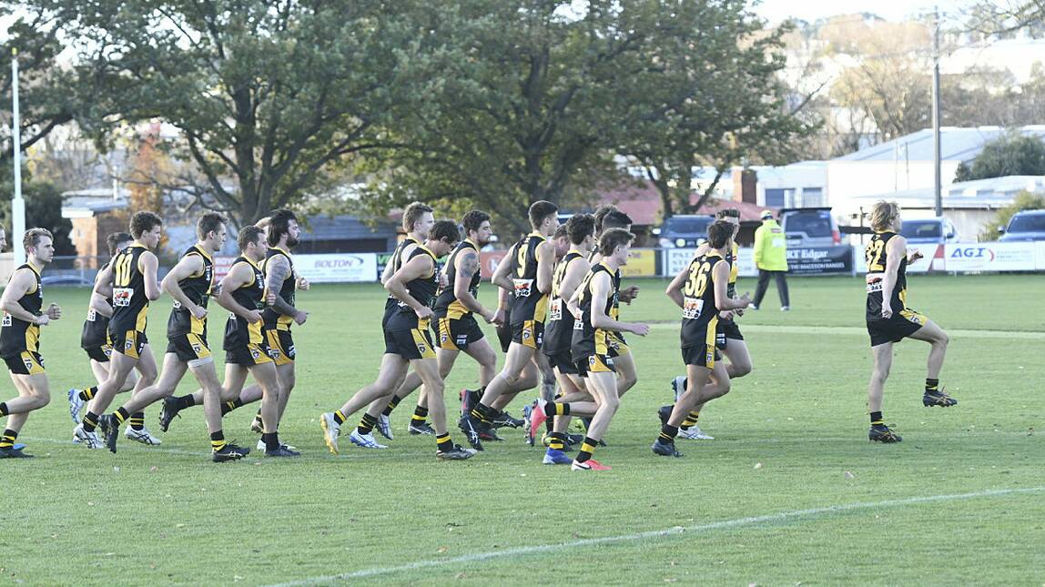 DONE AND DUSTED: With another forfeit this weekend against Strathfieldsaye due to a lack of numbers, the 2021 BFNL season is now over for Kyneton's senior team. Picture: ANTHONY PINDA