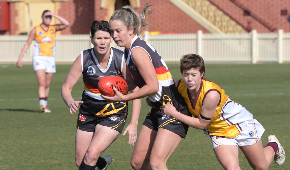 TOP GAME: Midfielder Olivia McEvoy was one of the Bendigo Thunder's best players in their comprehensive victory over Whitehorse. Picture: NONI HYETT