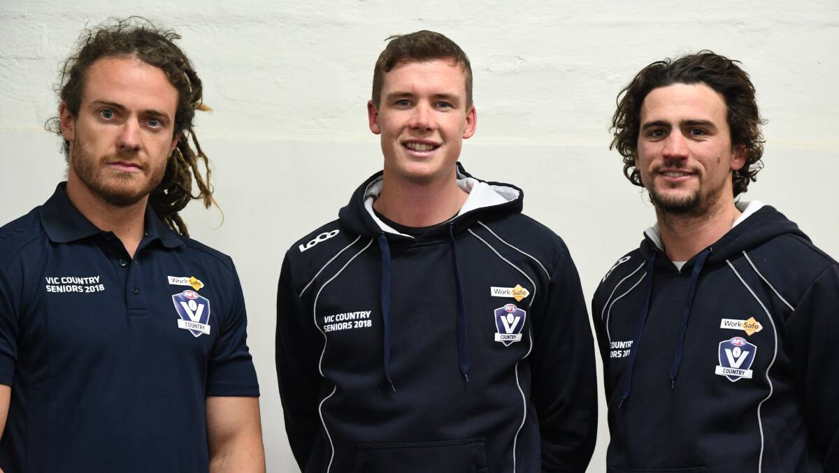 TOP TALENT: Jack Geary, Andrew Collins and Adam Baird will play for Victoria Country. Picture: LUKE WEST