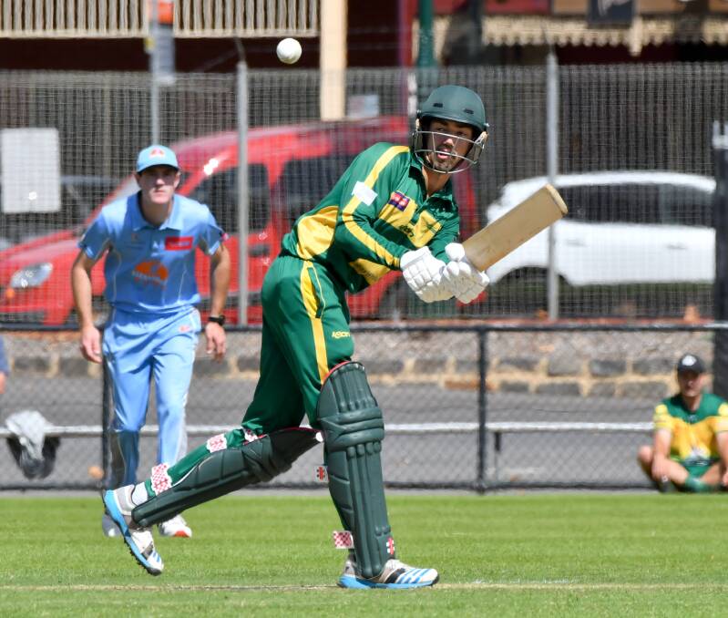 NICE SHOT: Kangaroo Flat captain Chris Barber top-scored for the Roos with 41 in Saturday's BDCA grand final loss to Strathdale-Maristians.