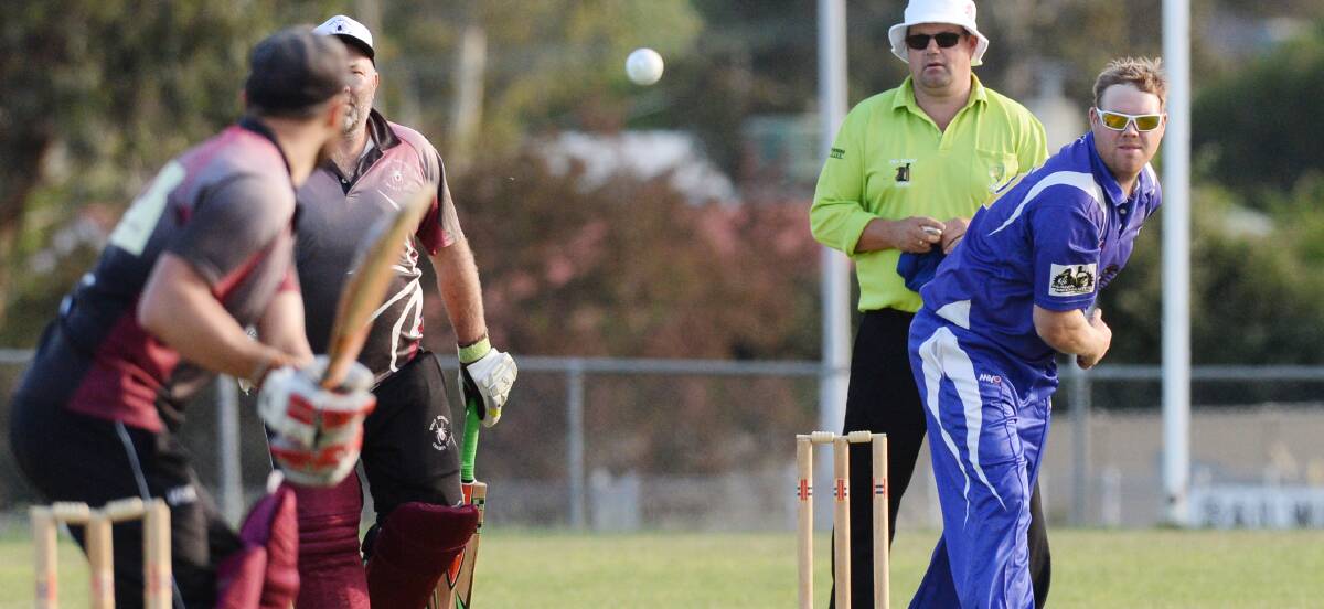 ROLLING THE ARM OVER: Golden Gully's Jeremy Rogerson bowls against West Bendigo in the EVCA Bash for Cash.