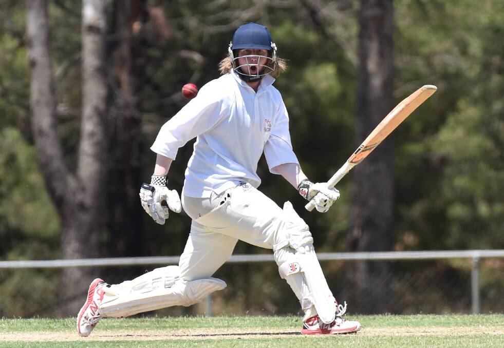 WAIT THERE: Castlemaine batsman Beauden Rinaldi scored 16 in his side's first victory of the carnival against Gisborne on Thursday.