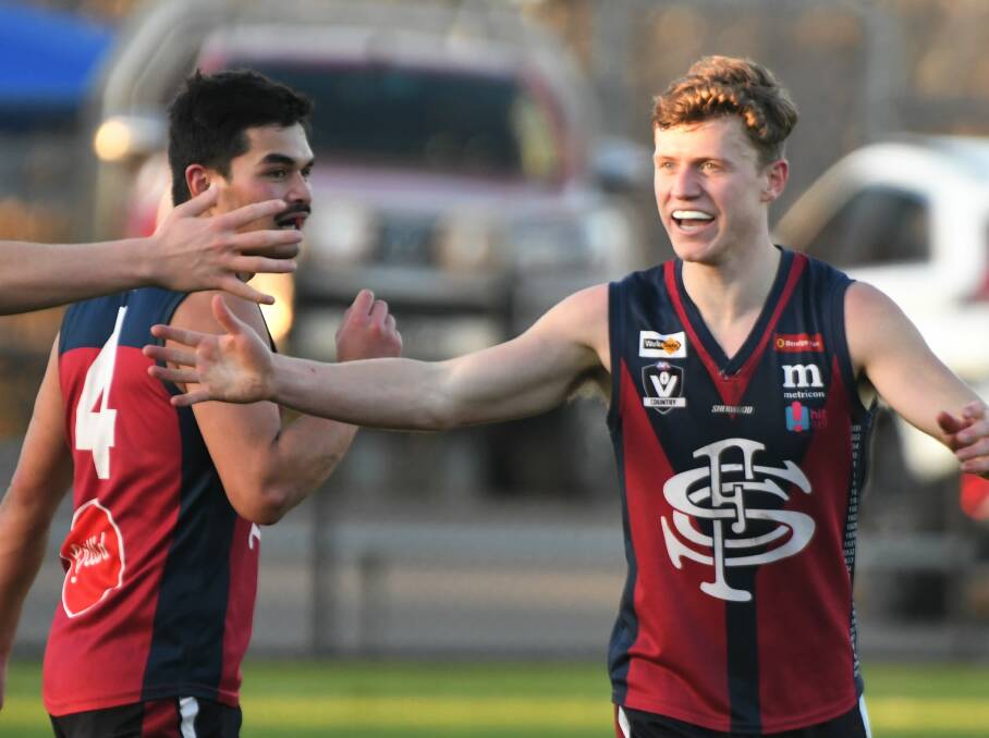 SPREADING THE LOAD: Jeremy Rodi and Lachlan Zimmer were among 12 goalkickers for Sandhurst in Saturday's 63-point win over Kangaroo Flat at Dower Park. The Dragons returned to the winner's list following two losses in a row.