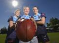 KEEN TO PUT ON A SHOW ON HOME DECK: Bendigo Pioneers' players Jazz Short, Lucia Painter and Freyja Pearce are pumped for Saturday. Picture: DARREN HOWE