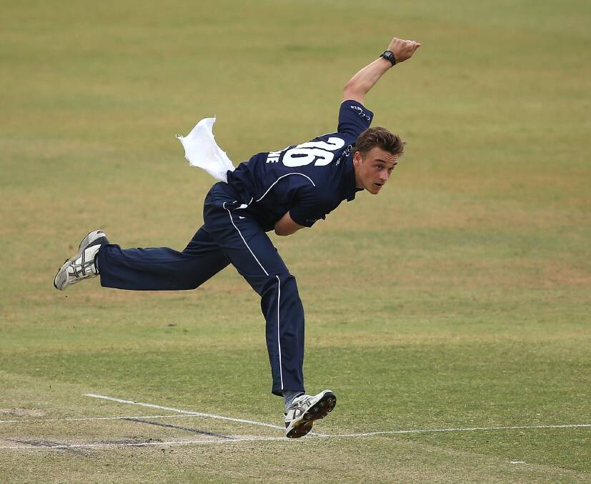 BIG MOMENT: Xavier Crone bowls during his Victorian Marsh Cup debut against Western Australia in October of 2019 at the WACA. Picture: GETTY IMAGES