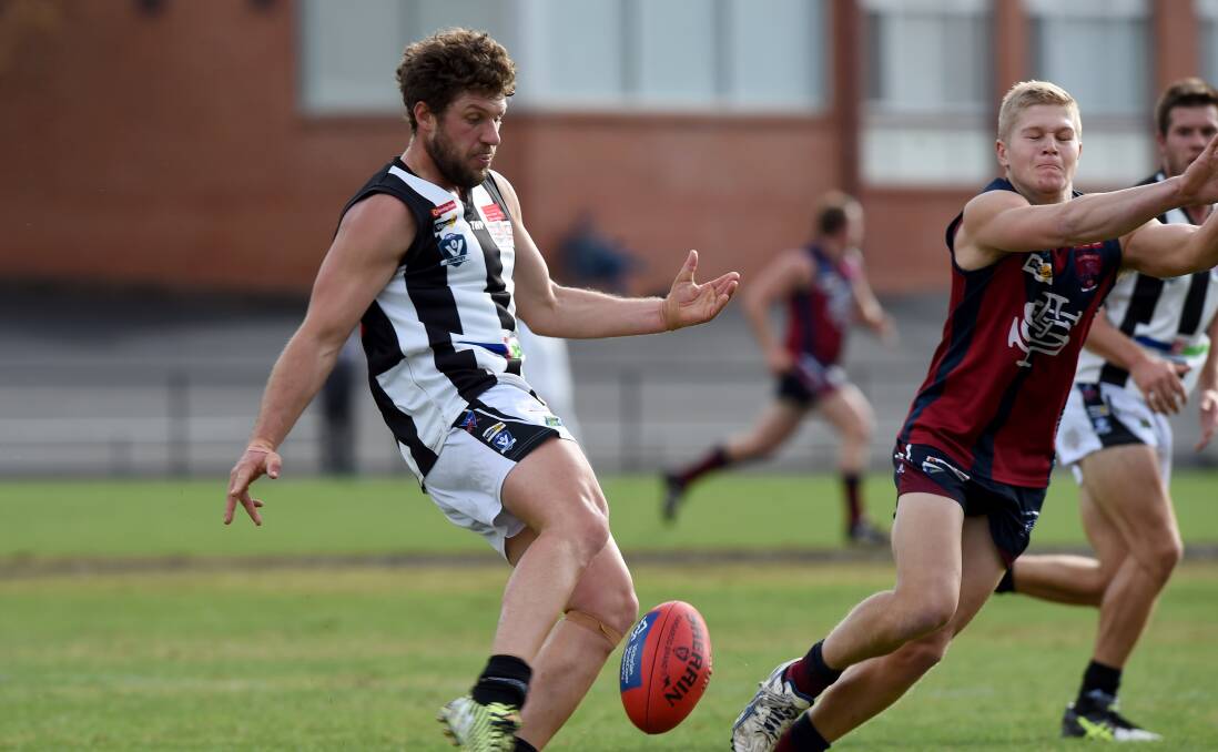 DURABLE: Jarryd Graham is one of 12 Magpies to have played all 16 senior games for Castlemaine in the Bendigo Football League this year. Picture: JODIE WIEGARD