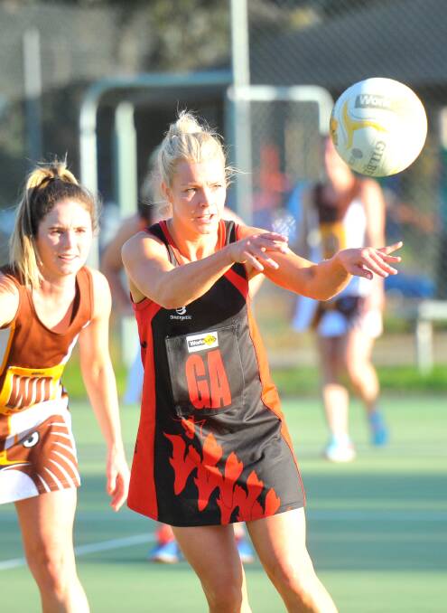 White Hills' goal attack Brooke Lawry. The Demons beat Huntly on Saturday.