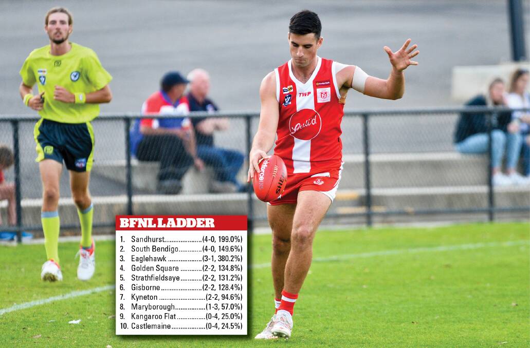 CLASS PLAYER: South Bendigo recruit Sunny Brazier has been a quality addition to the Bloods and was one of the best in last week's win over Gisborne. Picture: BRENDAN McCARTHY